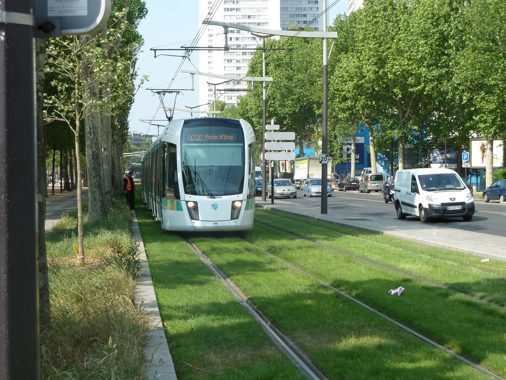 Tram track greening